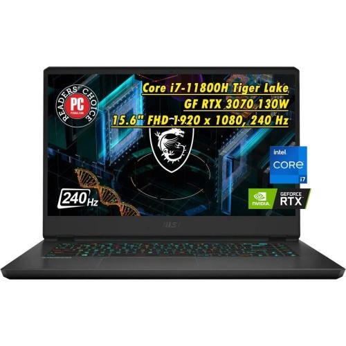 MSI微星 GP66 游戏笔记本电脑,Core i7-11800H 8 Core Tiger Lake,4.6GHz,GF RTX3070 130W,15.6" FHD1920 x 1080,240Hz,Wi-Fi 6,BT 5.2